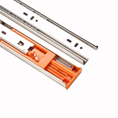Purzen Schubladenschiene aus Edelstahl Doppelfederpuffer DREI-Sektion leise Schieber Rebound Führer Garderobe Pull-Out-Lager Push-Pull,10 inches 25CM