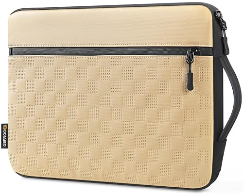 DOMISO Sacoche Étanche pour MacBook Pro 14 M1/M2/M3 - Housse Protectrice Anti-Choc Compatible MacBook Air 14 Pouces,Beige
