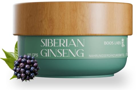 Sibirischer Ginseng 500mg, 150 vegane Kapseln, Hochdosiert | 2 Kapseln pro Tag, 10:1 Extrakt, Siberian Ginseng, Taigawurzel Pulver, Eleutherococcus senticosus