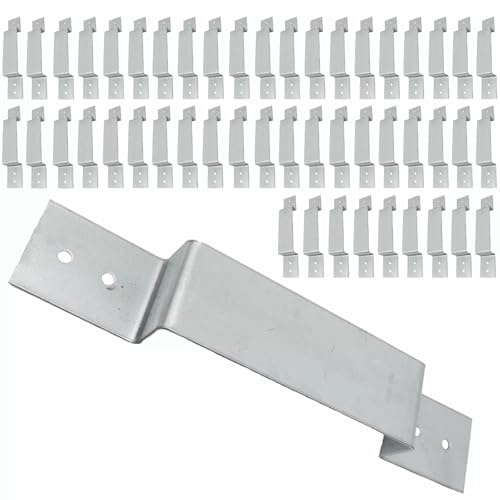 Fence Post Security Brackets, 10/20 Pack Fence Panel Security Bracket Post (for 100mm/4 Posts) Concrete Or Wood Anti Rattle Post Clips, Galvanised Anti Corrosion (10Pcs)