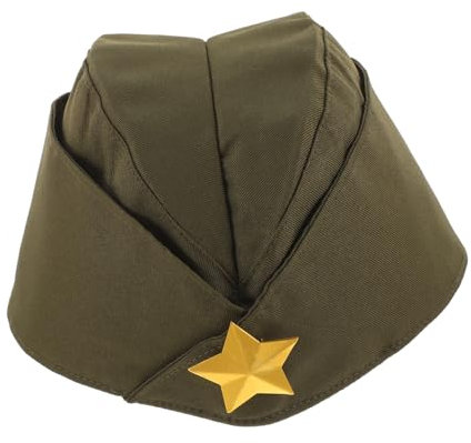 BESPORTBLE Grüne Militärmütze Mit Goldenem Stern Matrosen Tanzhut Leichte Einheitsgröße Bühnen Performance Kostümaccessoire Für Auftritte