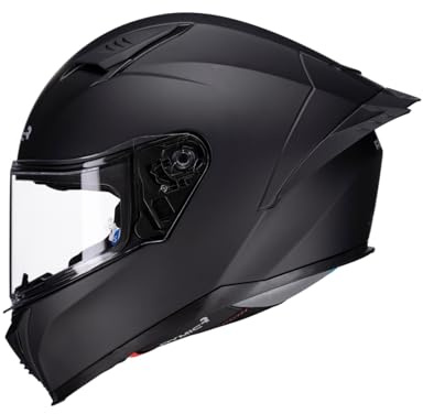 RYMIC SR6 Motorradhelm ECE 22.06 Zertifiziert - Integralhelm | Integrierte Bluetooth-Slots / Leichtgewicht 1550 g / Max-Dry-Innenfutter/Großer Heckspoiler