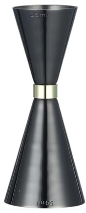 QuxetlRyz Jigger Jigger de Acero Inoxidable for cócteles, medidores de Barra, Herramientas de Barra, Accesorios de Barra(Ring Black 25 50ml)