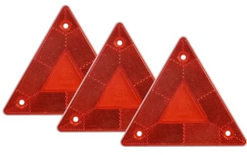XUWEWI Warndreieck 4/3 stücke Rote Dreieck Reflektoren Hinten Reflektoren Sicherheit Warnung for Anhänger Fahrrad Motorrad LKW Boot Auto Zubehör Für Bei Unfall Panne(3pcs red)