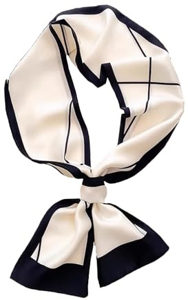Alexis Leroy 150x15 cm Seidenschal für Damen Seidiger Satin-Kopftuch Halstuch