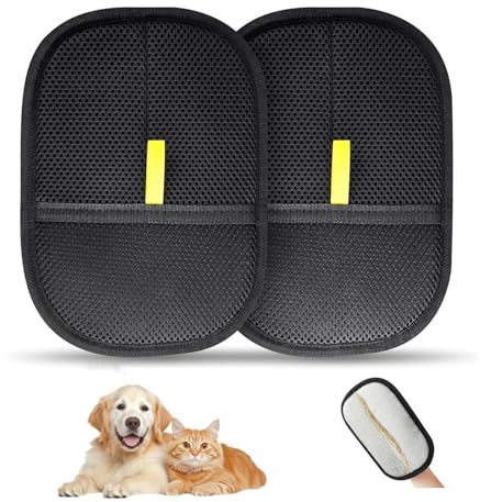 Elegance-go Gant Poil Chat,2 Pièces Double Face Brosse Poils Animaux,Gants de Toilettage Réutilisables,Épilateur de Canapé Gants d'épilation pour Animaux pour Chats et Chiens,Meubles,Tapis,Rideaux