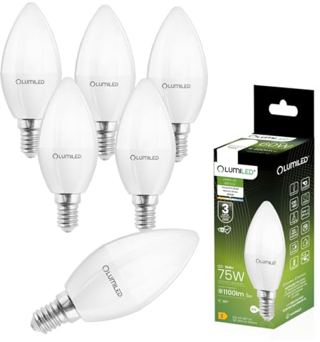 Lumiled LED E14 B35 Kerzenlampe 10W ersetzt 75W 230V 1100lm 4000K Neutralweiß Nicht Dimmbar für Kronleuchter und Deckenlampe – 6er Pack