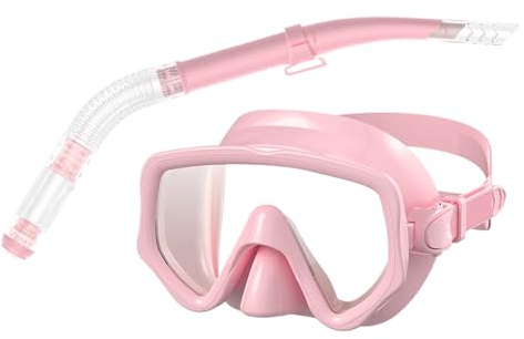 Trockener Schnorchel - Tauchausrüstung, Panorama -Gesichtsmaske | Wide View Silicon -Brille, Inseltourismusausrüstung, Acult Beach Accessoire für Wassersportarten