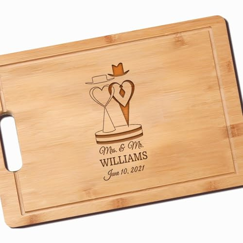 Planches à découper gravées personnalisées – Charcuterie en bambou personnalisée pour couples, amis, mariage, anniversaire, vacances