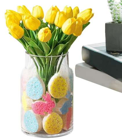 Genérico Relleno para Floreros de Pascua | Plantas Artificiales de Esponja - Huevos Flores Conejitos para Rellenar,para Fotos Fiestas Mesa de Noche Salón y Dormitorio
