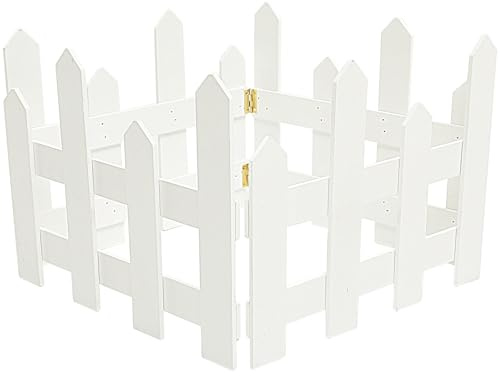 Tofficu Recinzione da Giardino in Legno Carbonizzato Bianco Steccato Decorativo Esterno per Balcone e Paesaggio Pannello Robusto e Liscio Protezione e Decorazione