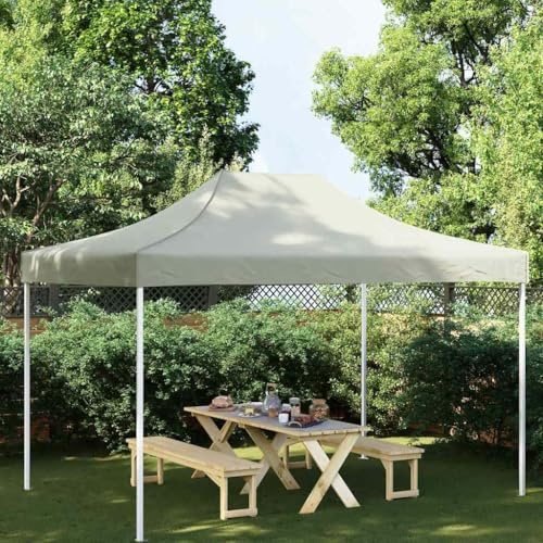Kaloriko Partyzelt-Dach 4x3 m Creme 600D Oxfordgewebe mit PVC-Beschichtung UV- und wasserbeständig Ersatzdach für Pavillonrahmen Gartenpavillon Terrasse Schattenspender