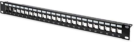 Digitus Pannello patch panel modulare - 24 porte - 24 porte - 1U - schermato - Per moduli Keystone - Rack 19'' - Nero