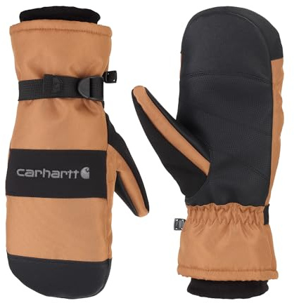 Carhartt Men's Waterproof Insulated Knit Cuff Mitten, Brown/Black, X-Large