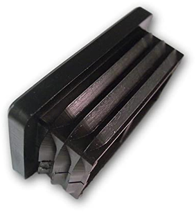 OL 4 Lamellenstopfen für rechteckige Rohre, Schwarz - Rohrstopfen aus PE Kunststoff für Vierkantrohre, Außenmaß 60x30mm, Wandstärke 1-3mm