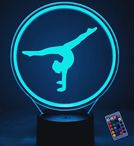 Optische Täuschung 3D Gymnastik Nacht Licht 16 Farben Andern Sich Fernbedienung USB-Strom Touch Schalter Dekor Lampe LED Lampe Tisch Kinder Brithday weihnachten Geschenk