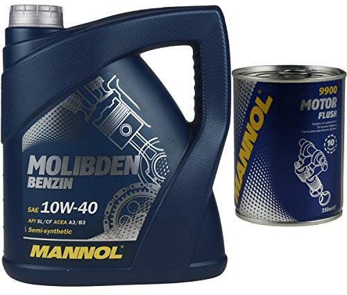 4L MANNOL Motoröl Molibden Benzin 10W-40 API SL/CF Motorspülung Motor Flush