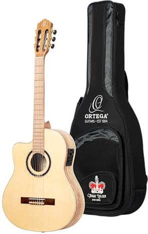 Ortega Guitars Signature Linkshänder E-Akustik Konzertgitarre -Fichte Natur