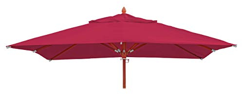Mendler Ersatz-Bezug für Gastronomie Holz-Sonnenschirm HWC-C57, Sonnenschirmbezug, eckig 4x4m Polyester 3kg - Bordeaux