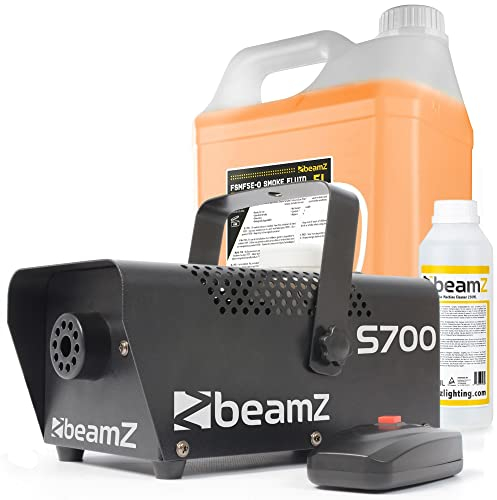 BeamZ S700 Machine à Fumée avec Liquide de Nettoyage et de Fumée - 700W, Idéal pour Animer vos Soirées
