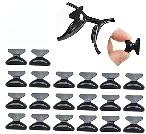 10 Paare Brille Nasenpads Silikon,Schmetterling Form,Brillen Nasenpads Weiches für Brillen Sonnenbrillen,1.8mm(Schwarz)