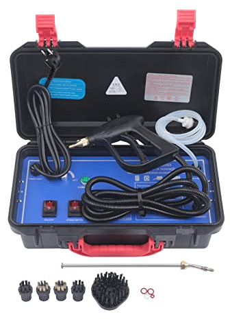 Fochai Pulitore a vapore ad alta pressione da 5 bar, 3000 W, pulitore a vapore multifunzione per cucina, bagno, mobili, auto, temperatura elevata, volume serbatoio 5 l, disponibilità risparmio UE