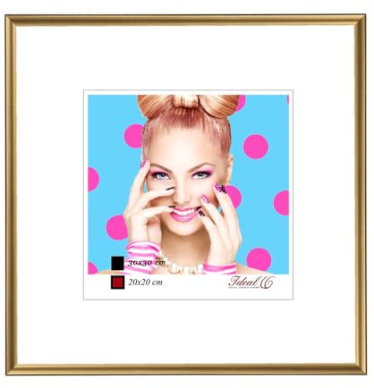 Bilderrahmen Kunststoff Lifestyle Foto Rahmen Collage Wanddeko Poster Photo Style: Farbe: Gold | Format: 30x30