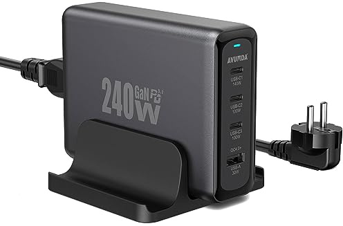 AVUMDA 240W USB C Ladegerät GaN PD3.1 140W PD3.0 100W 4-Port USB C Netzteil Type C Adapter für MacBook Pro 16 Air iPad iPhone14 13 Samsung Galaxy S23 Ultra Plus Dell XPS Switch Steam Deck
