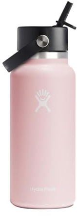 Hydro Flask - Water Bottle 946 ml (32 oz) - Vacuum Insulated Stainless Steel Water Bottle with Flex Straw Cap - Wide Mouth - Trillium