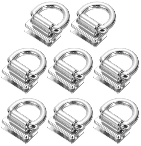 QUARKZMAN Metalltaschenverbinder mit D-Ring Metallschnalle, 8 Stück Taschenzubehör zum Nähen 18mm Tasche Seite Clipverschluss mit Schrauben für DIY Taschen, Schlüsselanhänger (Silberton)