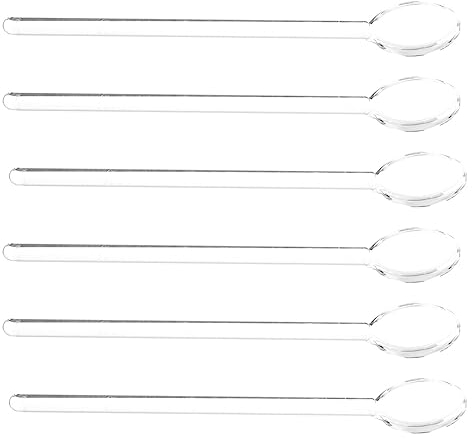 MAGICLULU 6pcs Glass Stirring Spoons Coffee Mixing Spoons Stirring Rod Mixing Spoon Mini Coffee Spoon for Tea Sugar Home Bar Party