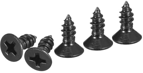 DTGN 100Pcs #8x3/8 Flat Head Wood Screws, 304 Stainless Steel Phillips Self Tapping Screws - Good for Woodworking, Furniture - Black