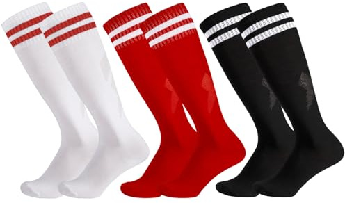 Invalidism 3 Pairs Kids Football Socks,Boys Football Socks Kids Soccer Sock