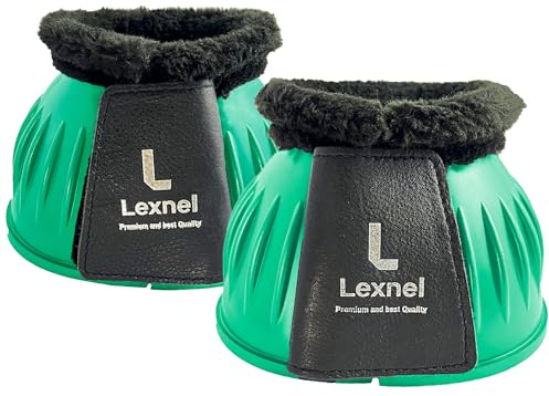 LEXNEL Gummibjällängor, hållbara klockstövlar för häst – överlägset hovskydd och komfort 1 par (grön, medium)