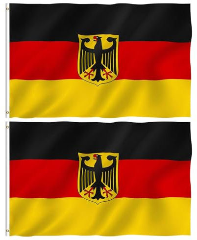 Bandera de águila alemana de 1 pieza, bandera de poliéster, bandera nacional grande, bandera con orificio para mástil, bandera que anima (90 * 150 cm)
