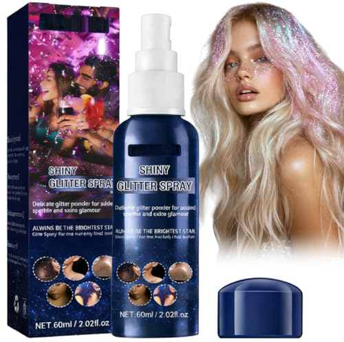 Glitzer Spray für Haare und Körper – 60ml Glitzer Haarspray & Body Glitter Spray für Schillernden Glanz auf Haut, Haar & Kleidung – Dein Glitter Spray für Festival, Fasching & Party