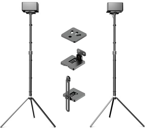 ULTIMEA Höhenverstellbarer Schwarzer Lautsprecherständer, von 62 cm bis 93 cm für Surround-Lautsprecher, mit Einer Tragkraft von bis zu 3 kg, Steady 300