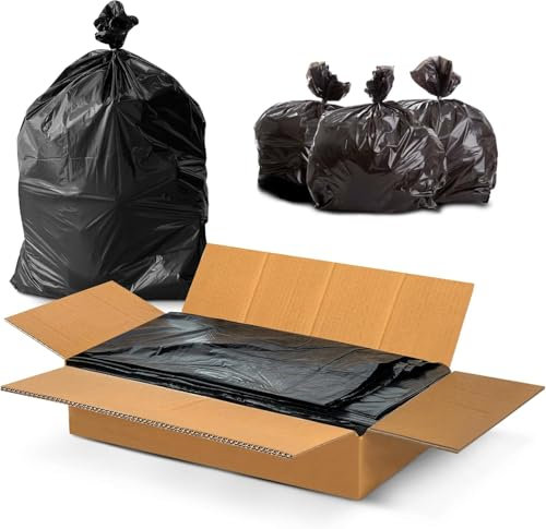 HOT BARGAINS Black Compactor Sacks 140L, Pack of 100, Industrial Waste Bin Liners