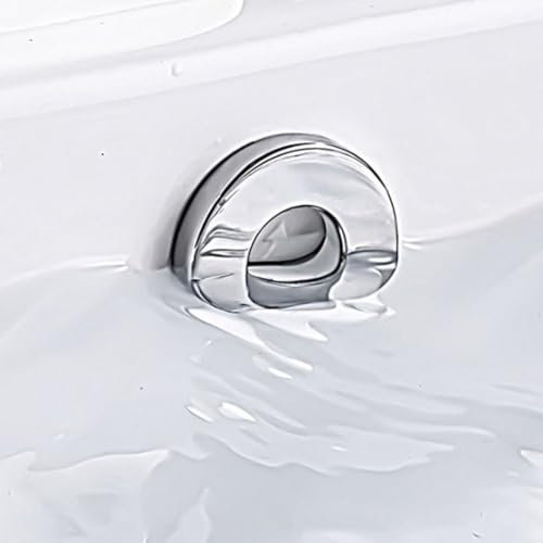 Waschbecken-Überlauflochstopfen für Waschbecken, Ringschnalle, 22–24 mm Durchmesser, feuchtigkeitsbeständige Ablaufabdeckung, einfache Installation (Silber)
