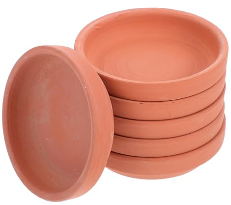 BESPORTBLE Set da 6 Sottovasi per Piante in Terracotta Rossa Vassoi per Piante da Interno Drenaggio per Prevenire Marciume alle Radicazioni Accessori Giardinaggio