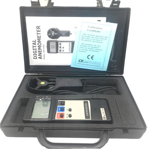 i-POOK DIGITAL ANEMOMETER AM-4203 with Temp. Measurement 0 to 50℃ RS232 Interface Portable Vane Anemometer air velocity Wind Speed Meter 0.4 to 25.0 m/s made in Taiwan