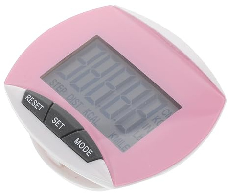 NAMOARLY Electronic Pedometer Step Counter for Outdoor Hiking Walking Fitness Tracker Large Screen Pink Portable Pedometer