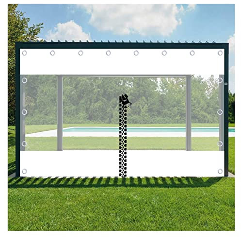 RLINZ Lonas Impermeables Exterior Cubierta de Plástico para Pérgola para Cocheras, Pabellones, Cubiertas, Lonas Transparentes con Ojales (3.94x5.9ft/1.2x1.8m)