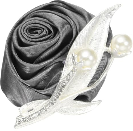 QUARKZMAN Boutonniere für Männer/Frauen, Tiefgrauer Bräutigam-Korsage Kunstblume mit Anstecknadel für Hochzeitsdekoration, Zeremonie, Abschlussball, Heimkehr