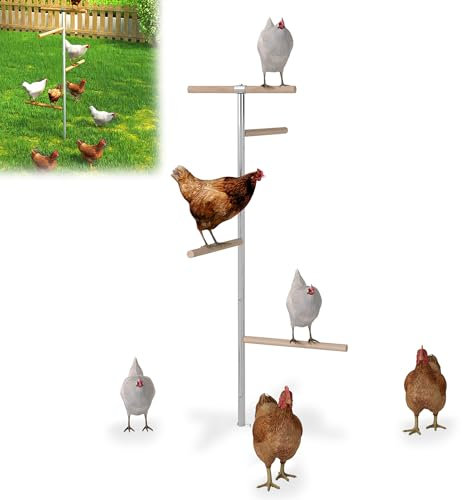 YRHome Hühnersitzstange für Hühner Hühner-Spielplatz aus Holz 120x40cm Hühnerspielzeug Sitzstangen Hühnerstange für Hühner Zubehör für Hinterhofgeflügel Hühnerstall Bauernhof