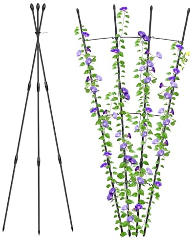 Kustimantu Griglia per piante rampicanti | Set di 2 piante di pomodoro – Riutilizzabile – Supporto per traliccio antiruggine per terrazze, rose, orto, serra, cetrioli, balconi, interni