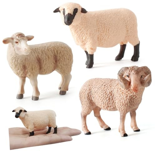 Gogogmee Schafmodell Aus Kunststoff Kreatives Schaf Ornament Realistische Tierdekoration Für Kinderzimmer Deko Für Zuhause Büro Langlebiges Lernspielzeug Für Jungen Und Mädchen