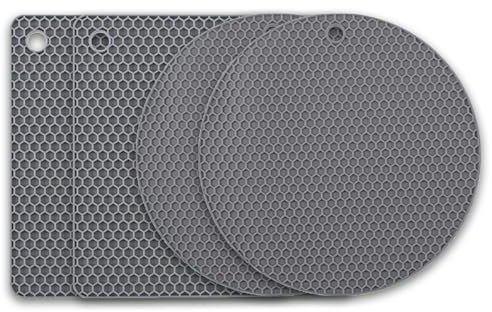 6Pcs Silicone Trivet Mat Set, Resistant Non-Slip Drying Mats for Kitchen | Heat Resistant Coasters, Trivets for Hot Pots, Pans, Baking Dish, Worktops Protectors