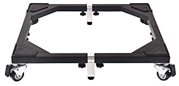 AYCDL Universal Appliance Wheels Adjustable Fridge Trolley Extendable Length 58.5-93cm stand Movable Washing Machine Base Movable base bracket For Tumble Dryers,Cookers,Black