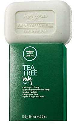 Tea Tree Body Bar - hochwertige Fest-Seife für belebende Körper-Reinigung, Dusch-Seife mit Teebaumöl und Peeling-Effekt - 150 g